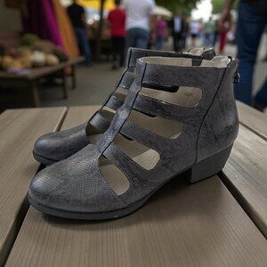 JAMBU Gray Snake Print Memory Foam Comfort Zip Up Shoes Size 9.5